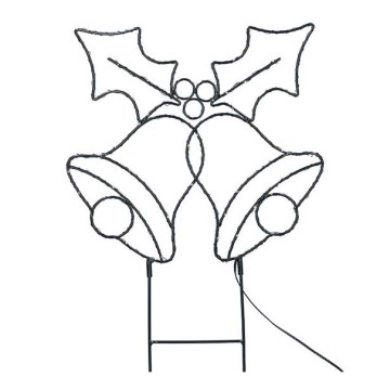 LED vanjska božićna dekoracija 100xLED/3xAA IP44 topla bijela, zvončići