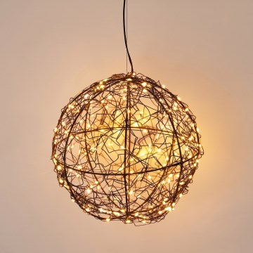 LED vanjska božićna dekoracija 200xLED/230V Ø 18 cm IP44 topla bijela kugla/crna