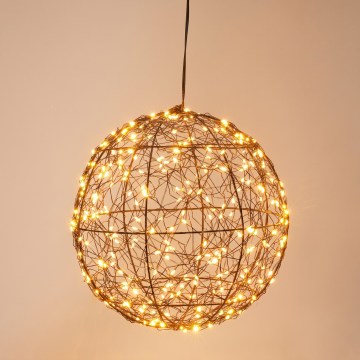 LED vanjska božićna dekoracija 300xLED/230V promjer 25 cm IP44 topla bijela kugla/crna