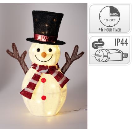 LED vanjska božićna dekoracija 35xLED/230V 67 cm IP44 snjegović