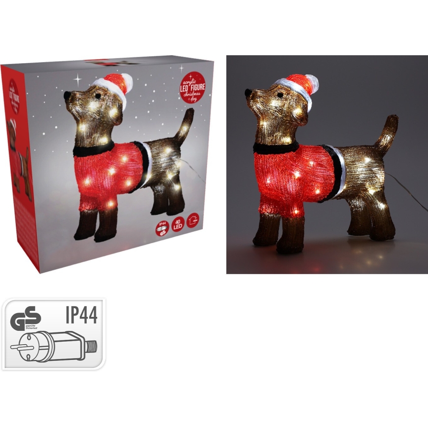 LED vanjska božićna dekoracija 40xLED/230V 35 cm IP44 pas