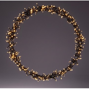 LED Vanjska božićna dekoracija 500xLED/230V 8 funkcija Ø 58 cm IP44 topla bijela vijenac/crna