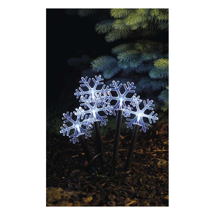 LED Vanjska Božićna dekoracija 5xLED/3xAA IP44 pahuljice