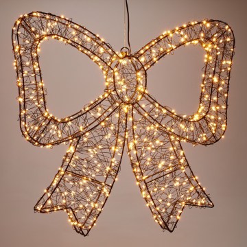 LED vanjska božićna dekoracija 720xLED/6W/230V 46 cm IP44 topla bijela mašne/crna