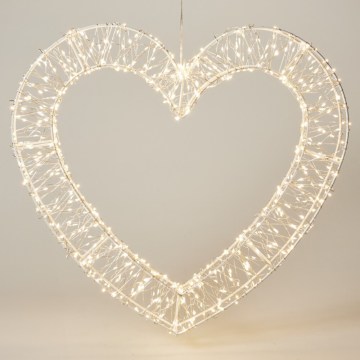 LED vanjska božićna dekoracija 720xLED/6W/230V 46 cm IP44 topla bijela srce/bijela