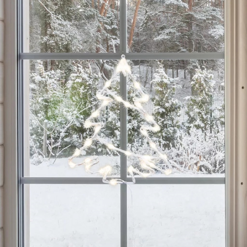 LED Vanjska božićna dekoracija za prozor 35xLED/230V IP44 toplo bijela/stablo