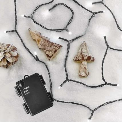 LED Vanjska božićna girlanda 40xLED/3xAA 3,3m IP44 hladno bijela