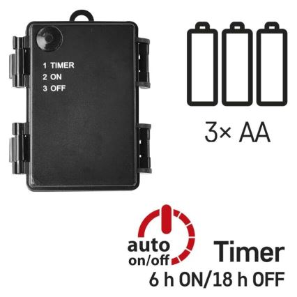 LED Vanjska božićna girlanda 40xLED/3xAA 3,3m IP44 hladno bijela