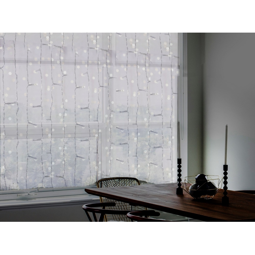 LED Vanjska božićna zavjesa CURTAIN 480xLED/8,4W/230V 3x3 m IP44 hladna bijela
