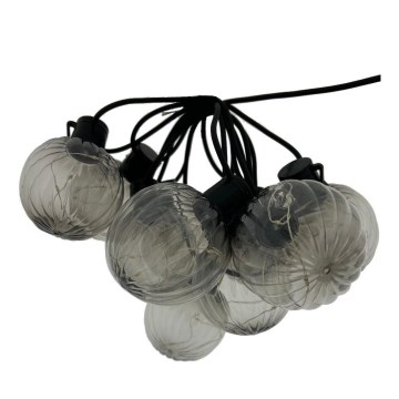 LED vanjska dekorativna girlanda 10xLED/0,15W/230V 6,8 m IP44 crna/dimna