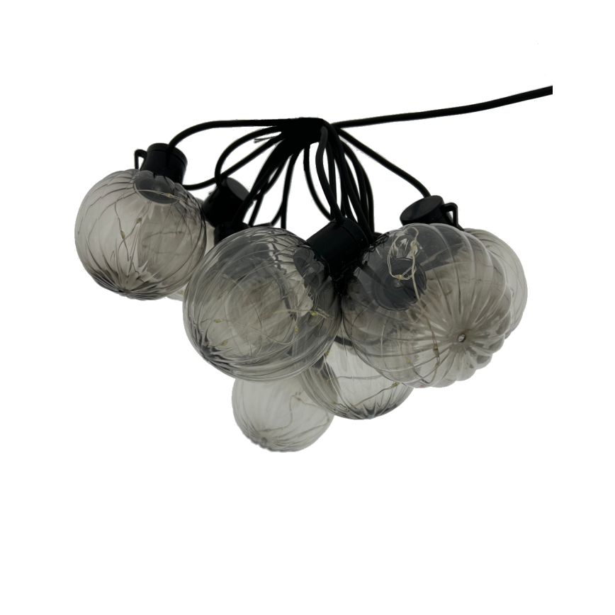 LED vanjska dekorativna girlanda 10xLED/0,15W/230V 6,8 m IP44 crna/dimna