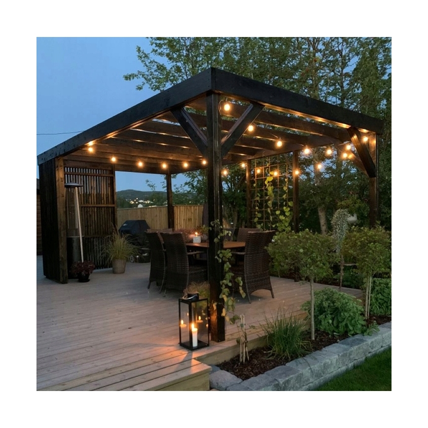 LED vanjska dekorativna girlanda 20xE27/1W/230V 20,94 m IP44 crna