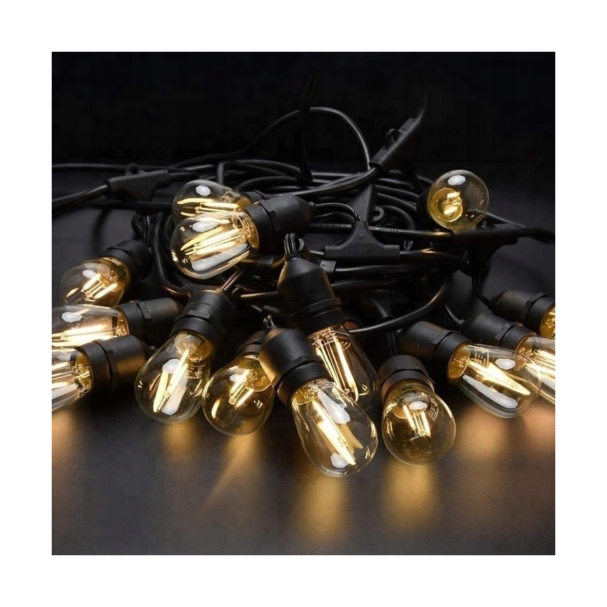 LED vanjska dekorativna girlanda 20xE27/1W/230V 20,94 m IP44 crna