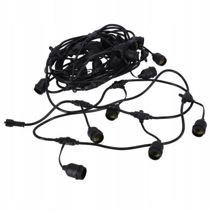 LED vanjska dekorativna girlanda 20xE27/1W/230V 20,94 m IP44 crna