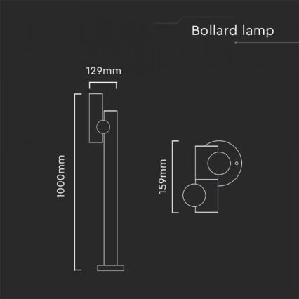 LED Vanjska fleksibilna lampa LED/4W/230V 3000K IP44 100 cm crna