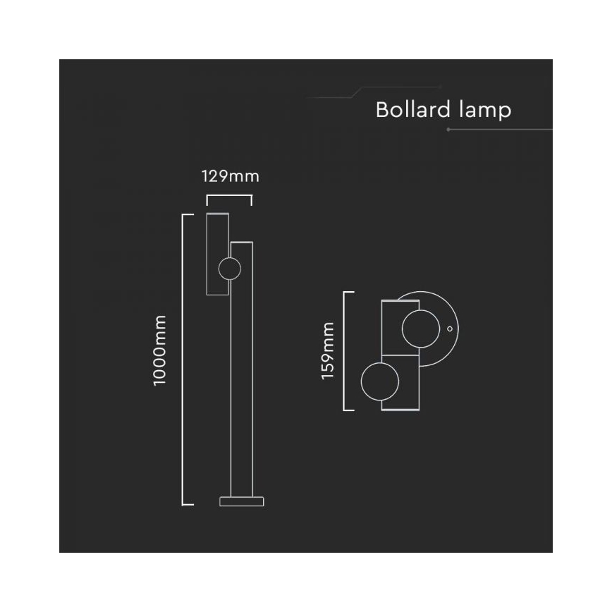 LED Vanjska fleksibilna lampa LED/4W/230V 4000K IP44 100 cm crna