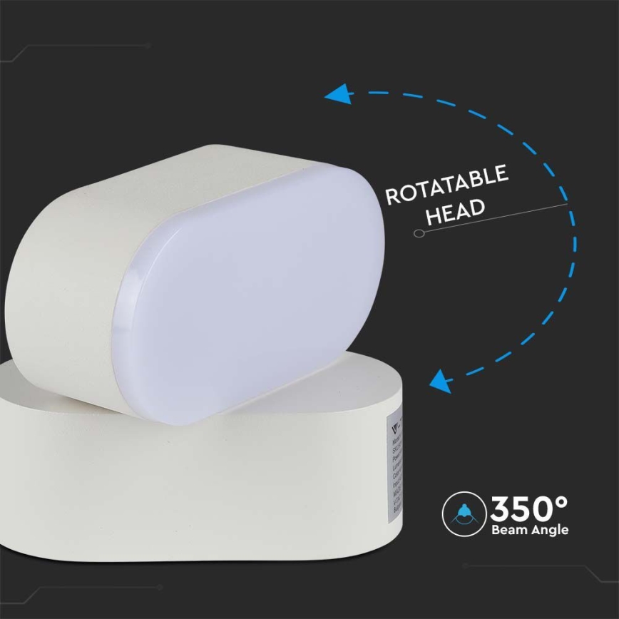 LED Vanjska fleksibilna zidna svjetiljka LED/5W/230V 3000K IP65 bijela