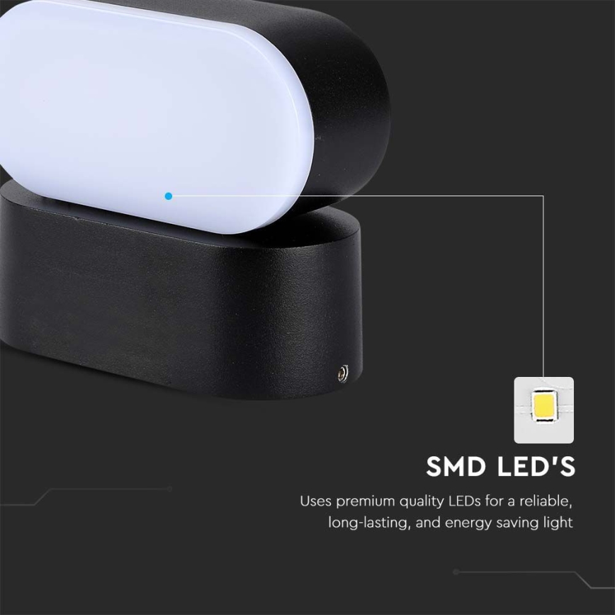 LED Vanjska fleksibilna zidna svjetiljka LED/5W/230V 3000K IP65 crna