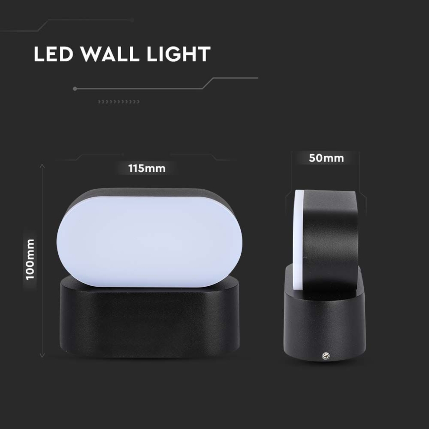 LED Vanjska fleksibilna zidna svjetiljka LED/5W/230V 3000K IP65 crna