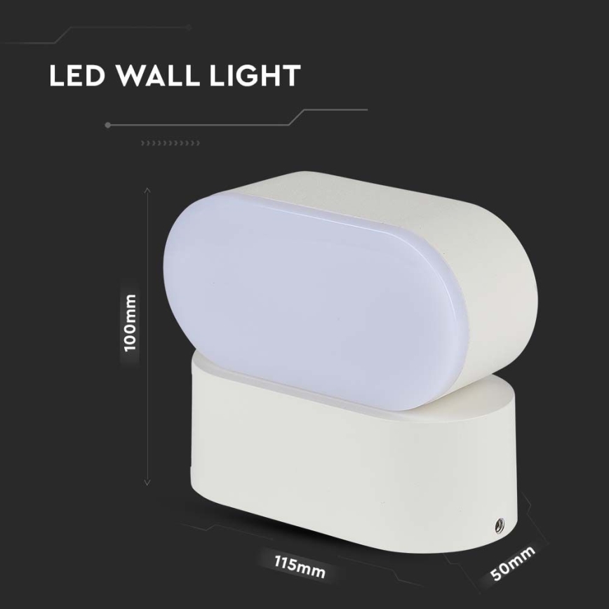 LED Vanjska fleksibilna zidna svjetiljka LED/5W/230V 4000K IP65 bijela