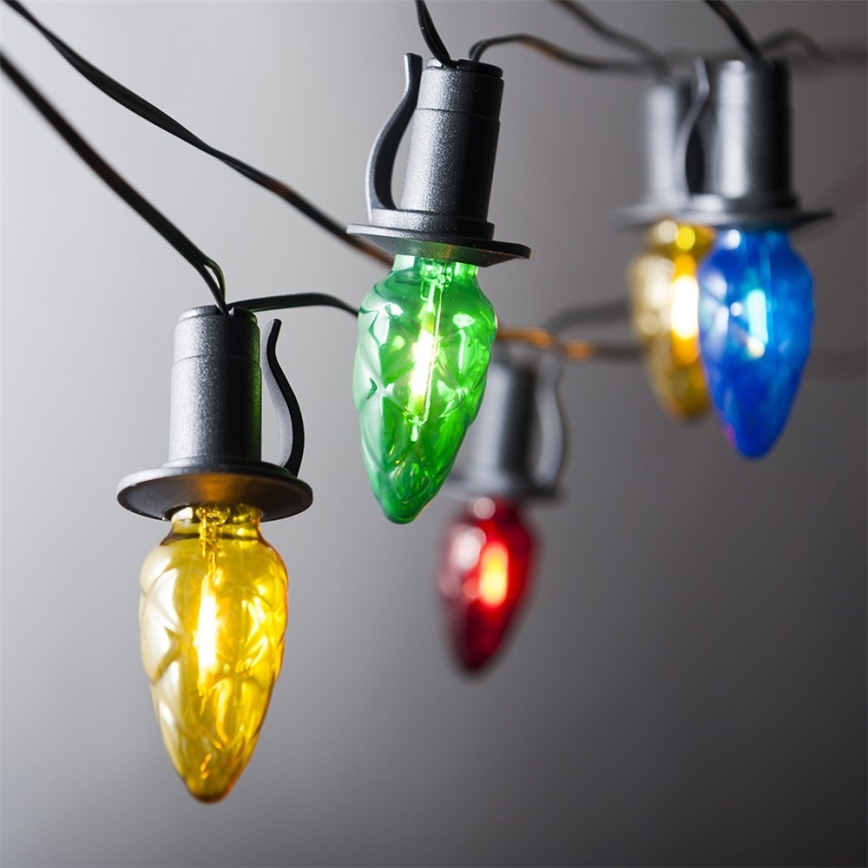 LED Vanjska girlanda CONE FILAMENT 20xE10 19m šarena/topla bijela IP44, Proizvedeno u EU
