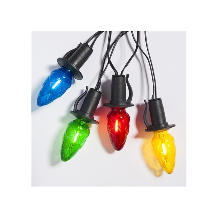 LED Vanjska girlanda CONE FILAMENT 20xE10 19m šarena/topla bijela IP44, Proizvedeno u EU