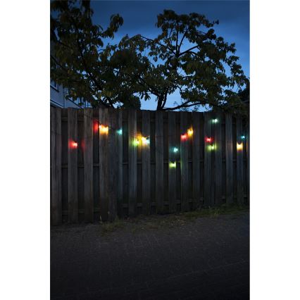 LED Vanjska girlanda CONE FILAMENT 20xE10 19m šarena/topla bijela IP44, Proizvedeno u EU