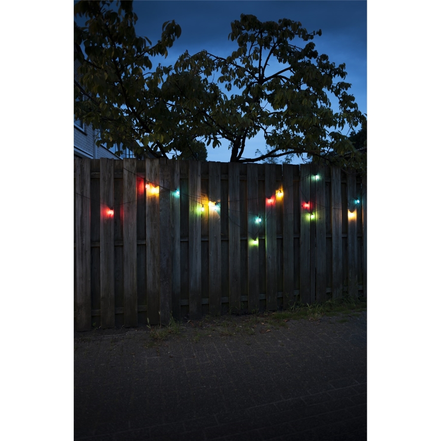 LED Vanjska girlanda CONE FILAMENT 20xE10 19m šarena/topla bijela IP44, Proizvedeno u EU