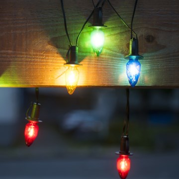 LED Vanjska girlanda CONE FILAMENT 20xE10 19m šarena/topla bijela IP44, Proizvedeno u EU