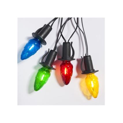 LED vanjska girlanda CONE FILAMENT 20xE10 19m višebojna/topla bijela IP44, Proizvedeno u EU