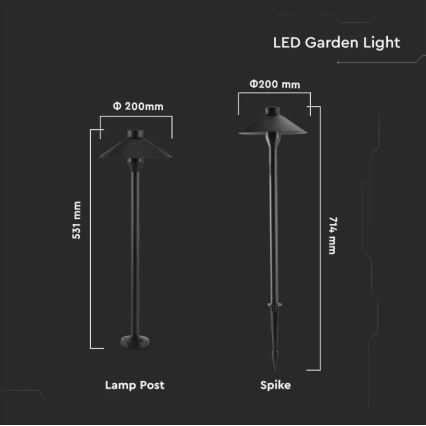 LED Vanjska lampa GARDEN LED/7W/230V 3000K IP65