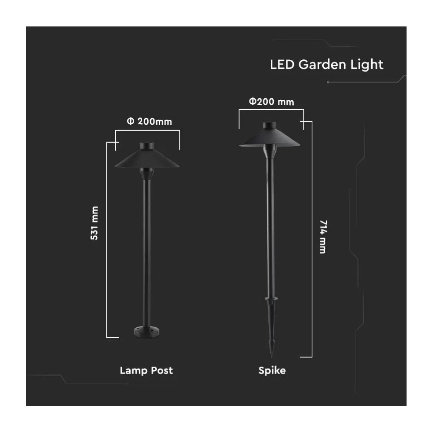 LED Vanjska lampa GARDEN LED/7W/230V 3000K IP65
