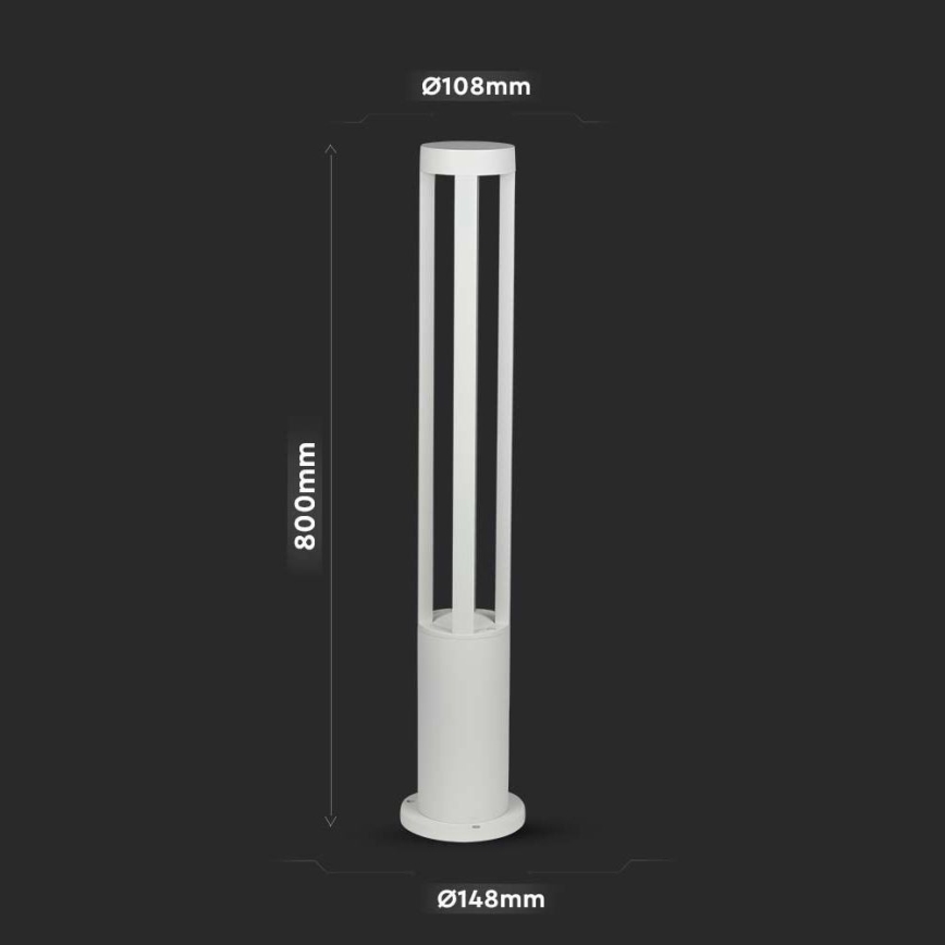 LED Vanjska lampa LED/10W/230V 80cm 6400K IP65 bijela