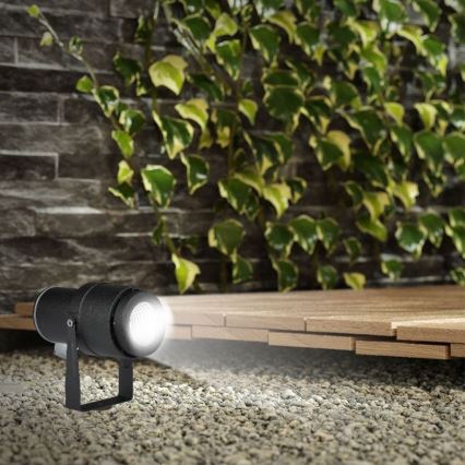 LED Vanjska lampa LED/12W/100-240V IP65 crna - zeleno svjetlo