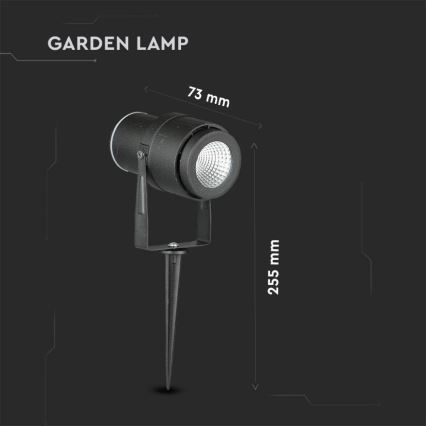 LED Vanjska lampa LED/12W/100-240V IP65 crna - zeleno svjetlo