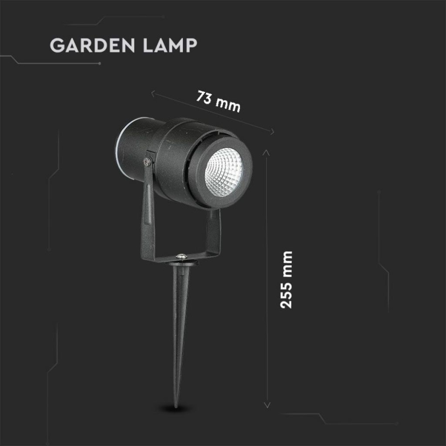 LED Vanjska lampa LED/12W/100-240V IP65 crna - zeleno svjetlo