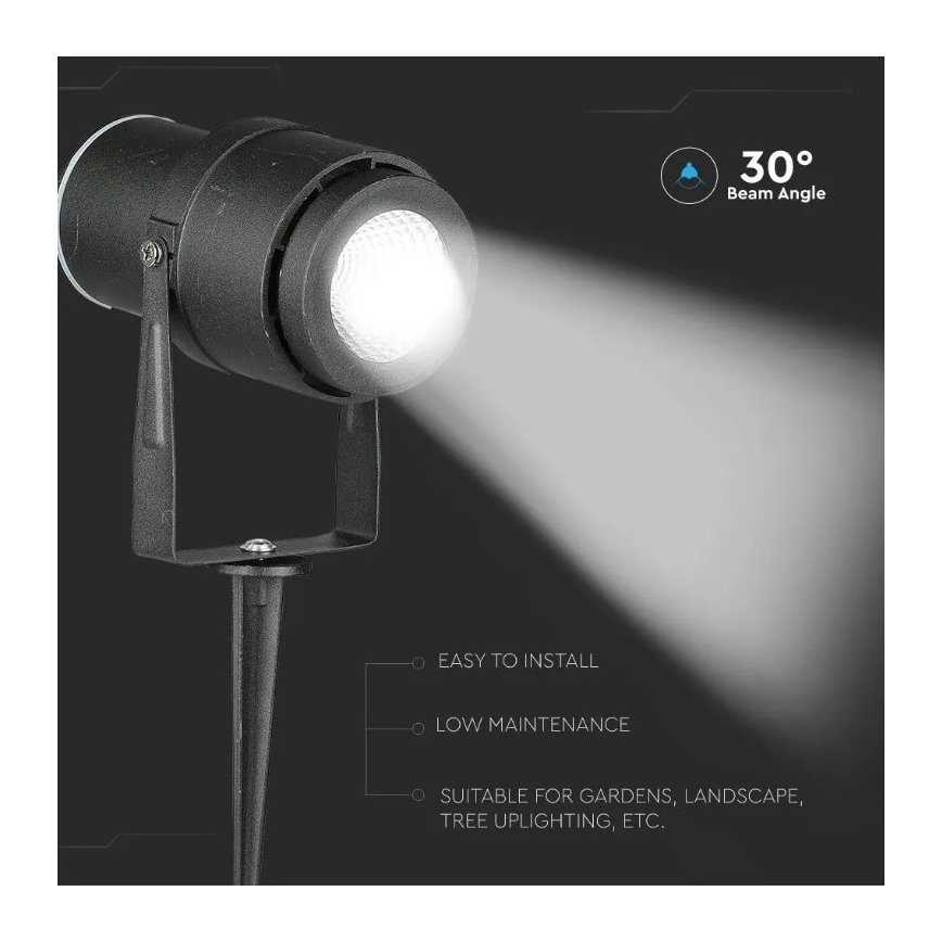 LED Vanjska lampa LED/12W/230V 3000K crna IP65