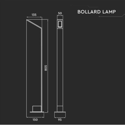 LED Vanjska lampa LED/6W/230V IP65 antracit