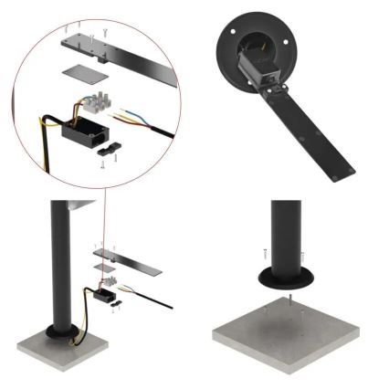 LED Vanjska lampa NIKA LED/12,5W/230V IP44 80 cm