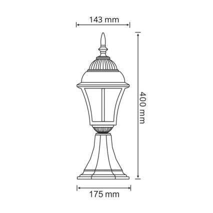 LED Vanjska lampa PARIS 2 1xE27/4,9W/230V