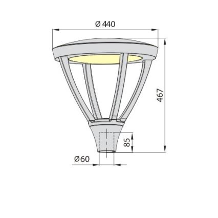 LED Vanjska lampa PARK PLUS LED/60W/230V 4000K