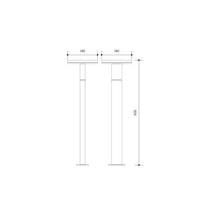 LED Vanjska lampa sa senzorom BARI LED/10W/230V 4000K 60 cm IP54 antracit