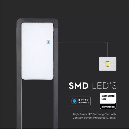 LED Vanjska lampa SAMSUNG CHIP LED/10W/230V 3000K IP65 crna