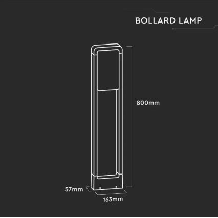 LED Vanjska lampa SAMSUNG CHIP LED/10W/230V 3000K IP65 crna