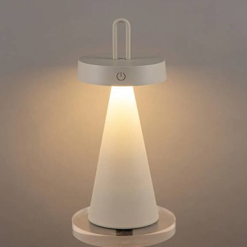 LED vanjska punjiva dodirna stolna lampa HALO s mogućnošću prigušivanja LED/1,5W/3,7V 3000 mAh IP44 siva