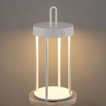 LED vanjska punjiva dodirna stolna lampa s mogućnošću podešavanja svjetline GENTLE LED/1,5W/3,7V 3000 mAh IP44 bijela