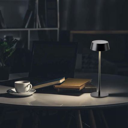 LED Vanjska stolna lampa na dodir s mogućnošću prigušivanja, punjiva, LED/2W/5V, 4400 mAh, IP54, crna