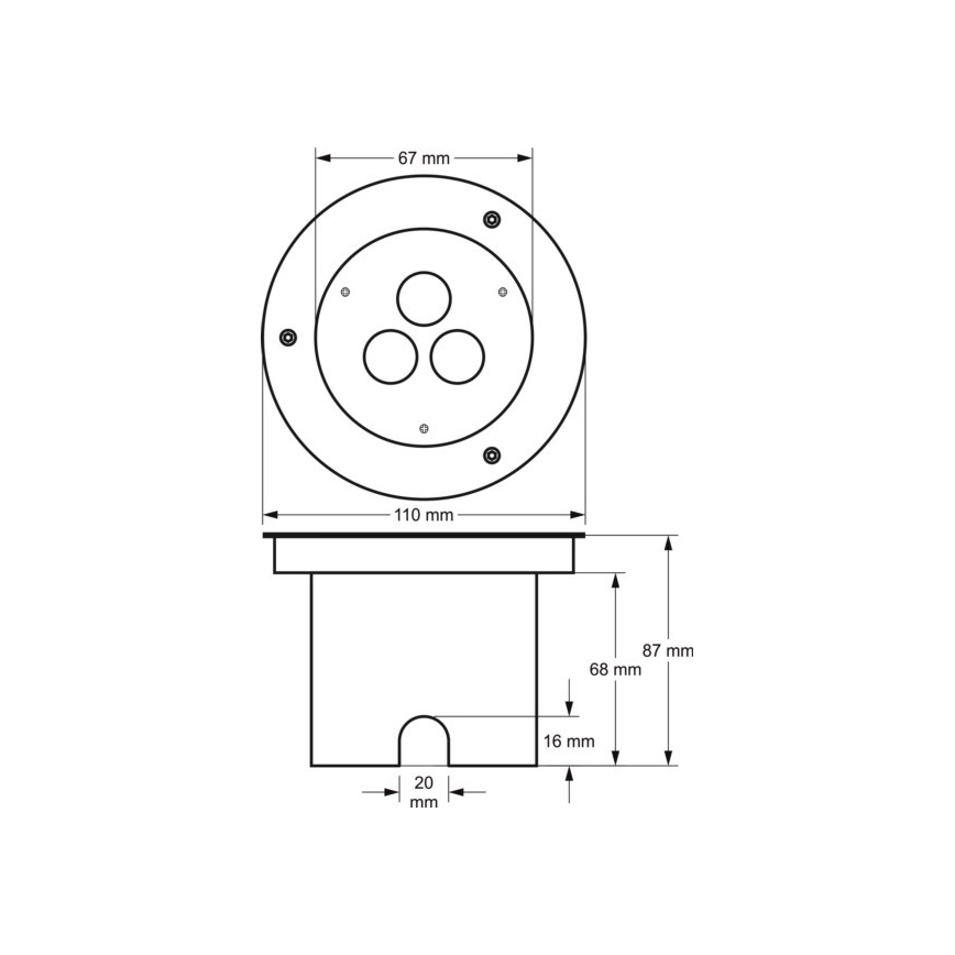 LED Vanjska rasvjeta za kućni prilaz SIBAR 3xLED/1W/230V IP67 4000K