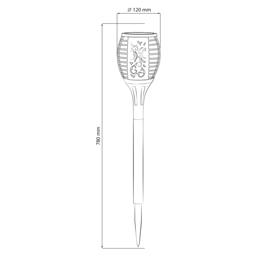 LED Vanjska solarna lampa FUEGO BIG LED/1,2V IP44