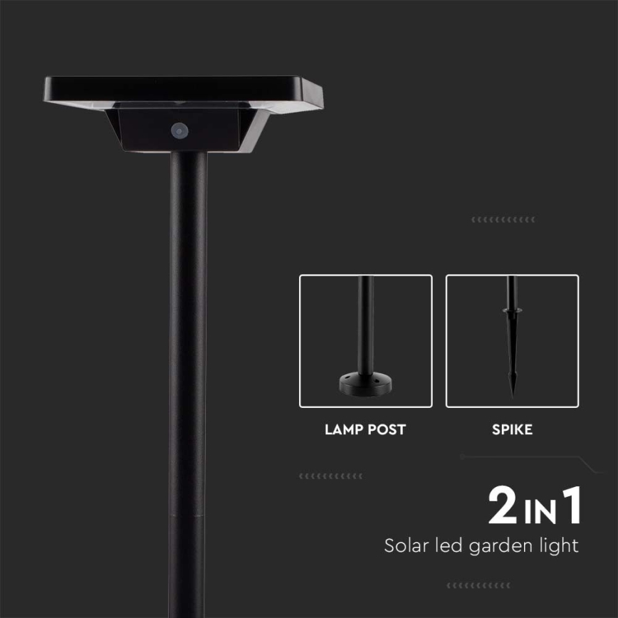 LED Vanjska solarna lampa 2u1 LED/2W/3,7V IP65 3000/4000/6500K 2600 mAh